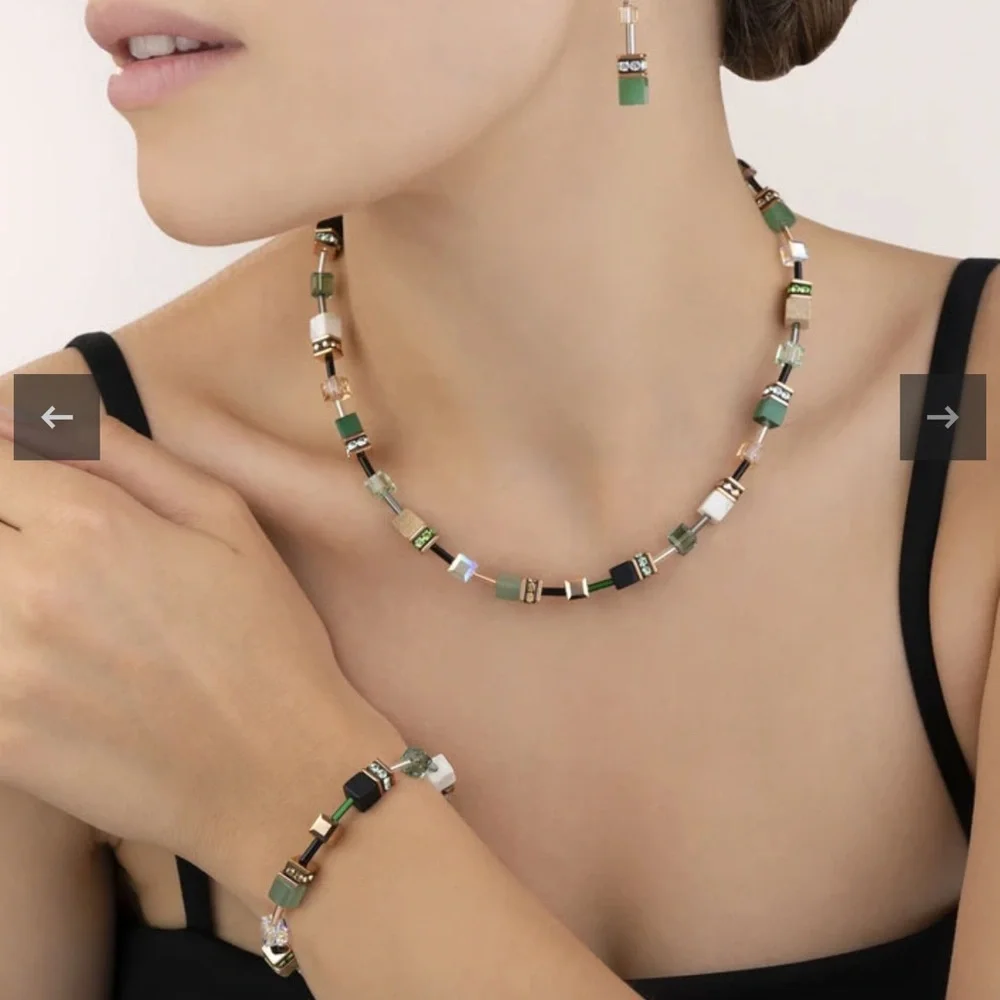 Black and Silver Beaded Necklace Elegant Jewelry - Picture 2 of 5